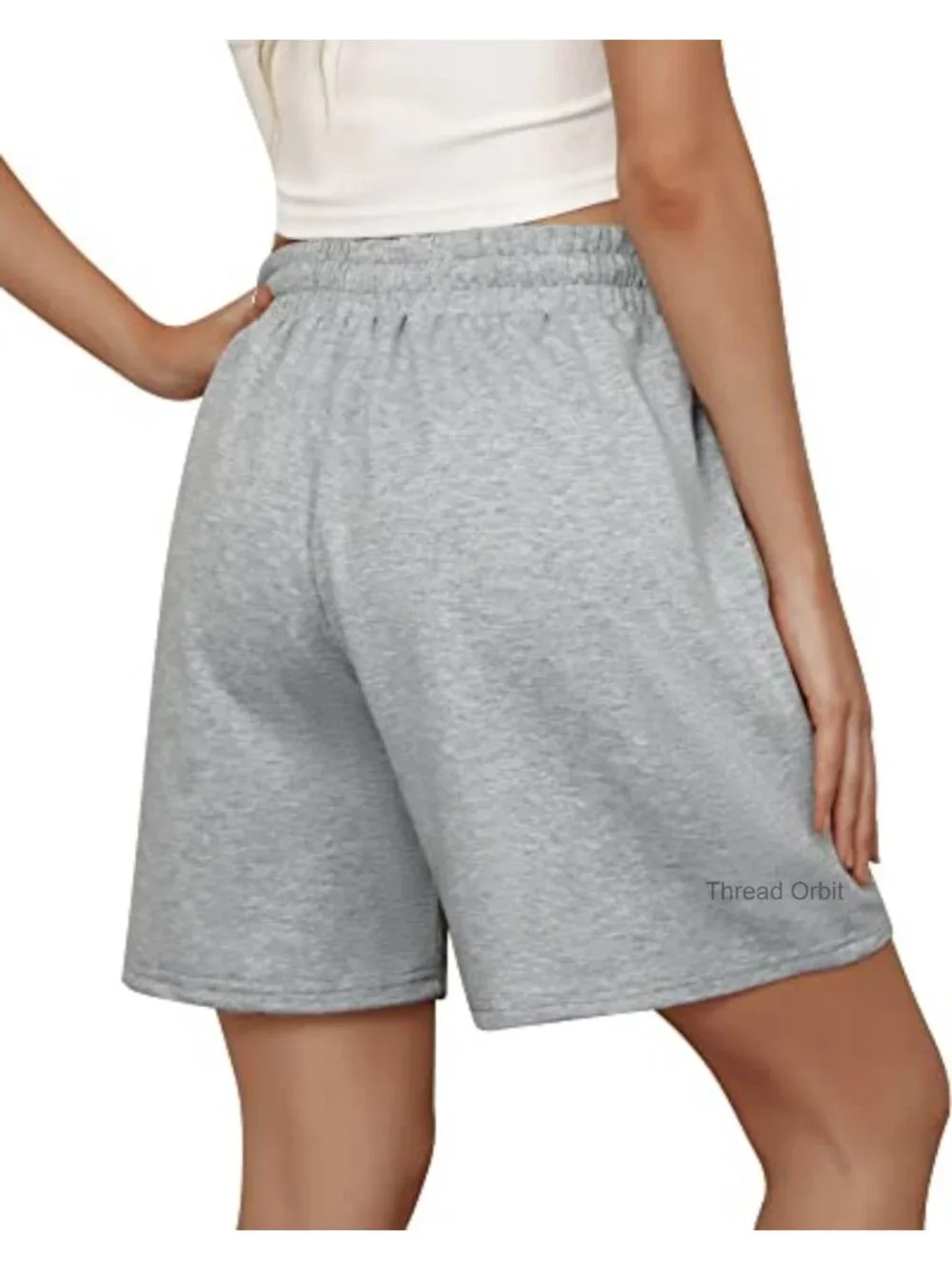High Waisted Bermuda Shorts Athletic Pockets Drawstring Summer Lounge